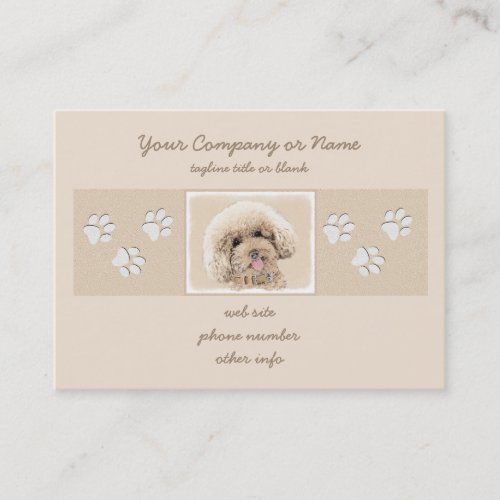 Poodle Miniature Toy Apricot Cream Brown Dog Art Business Card