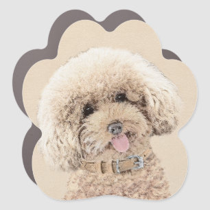 Poodle Miniature Toy Apricot Cream Brown Dog Art Car Magnet