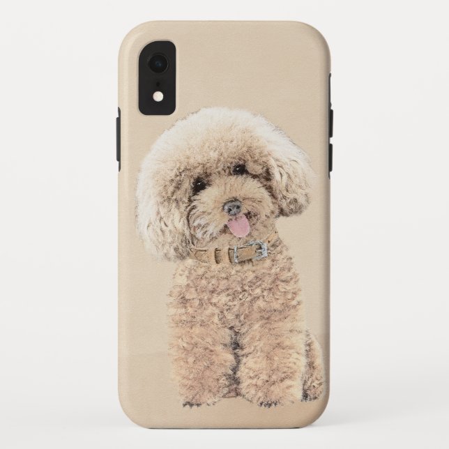 Poodle Miniature Toy Apricot Cream Brown Dog Art Case-Mate iPhone Case (Back)