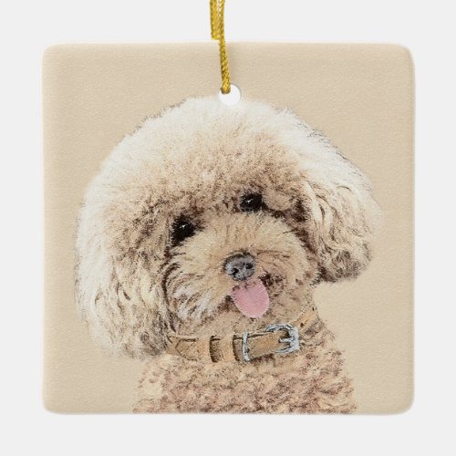 Poodle Miniature Toy Apricot Cream Brown Dog Art Ceramic Ornament