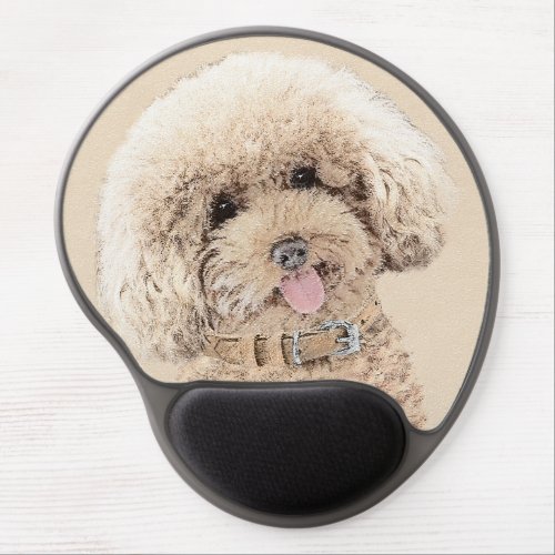 Poodle Miniature Toy Apricot Cream Brown Dog Art Gel Mouse Pad