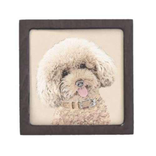 Poodle Miniature Toy Apricot Cream Brown Dog Art Gift Box