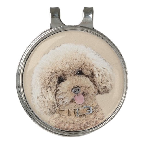 Poodle Miniature Toy Apricot Cream Brown Dog Art Golf Hat Clip