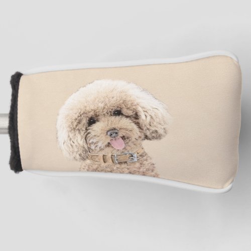 Poodle Miniature Toy Apricot Cream Brown Dog Art Golf Head Cover