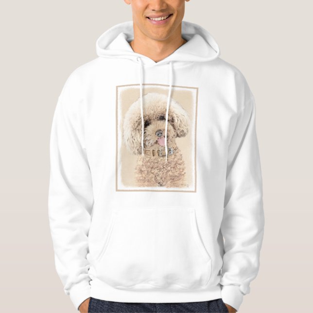Poodle Miniature Toy Apricot Cream Brown Dog Art Hoodie (Front)