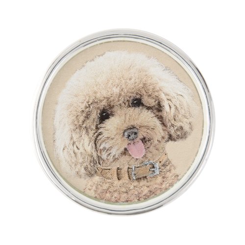 Poodle Miniature Toy Apricot Cream Brown Dog Art Lapel Pin