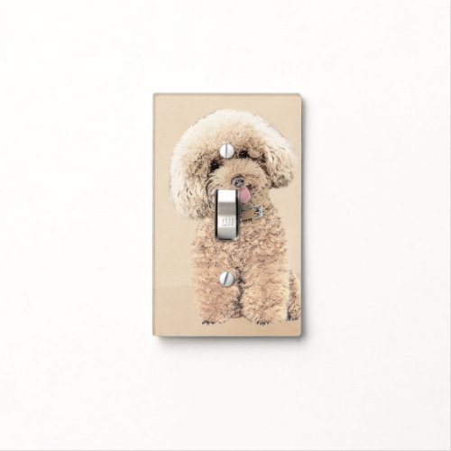 Poodle Miniature Toy Apricot Cream Brown Dog Art Light Switch Cover