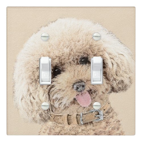 Poodle Miniature Toy Apricot Cream Brown Dog Art Light Switch Cover