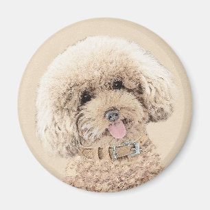 Poodle Miniature Toy Apricot Cream Brown Dog Art Magnet