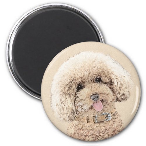 Poodle Miniature Toy Apricot Cream Brown Dog Art Magnet