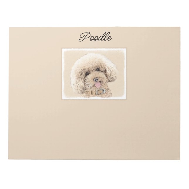 Poodle Miniature Toy Apricot Cream Brown Dog Art N Notepad (Front)