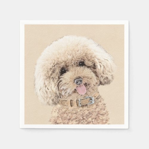 Poodle Miniature Toy Apricot Cream Brown Dog Art Napkins