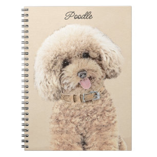 Poodle Miniature Toy Apricot Cream Brown Dog Art Notebook