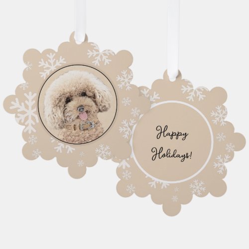 Poodle Miniature Toy Apricot Cream Brown Dog Art Ornament Card