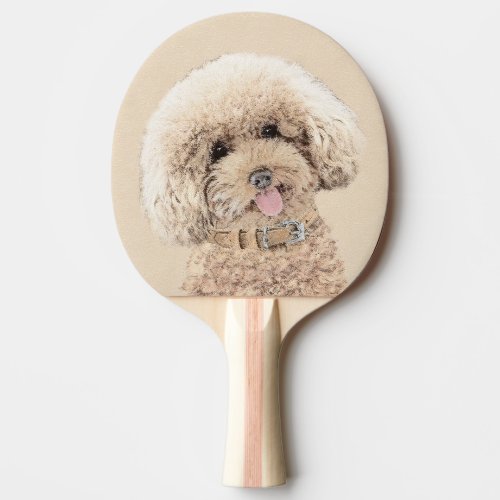 Poodle Miniature Toy Apricot Cream Brown Dog Art Ping Pong Paddle