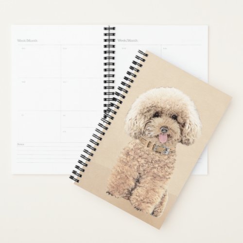 Poodle Miniature Toy Apricot Cream Brown Dog Art Planner