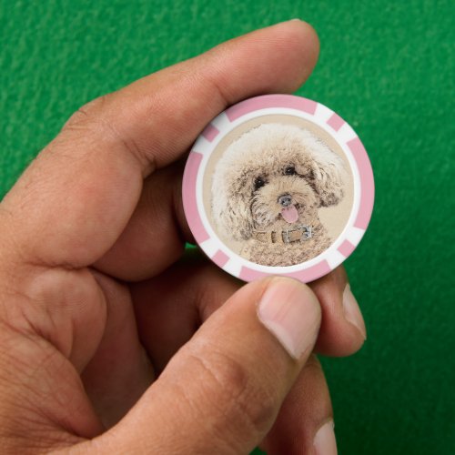 Poodle Miniature Toy Apricot Cream Brown Dog Art Poker Chips