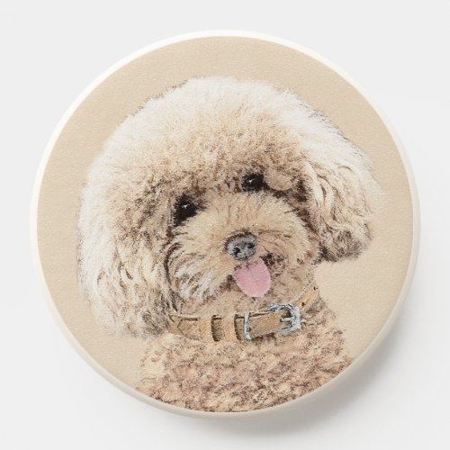 Poodle Miniature Toy Apricot Cream Brown Dog Art PopSocket