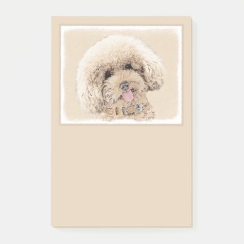 Poodle Miniature Toy Apricot Cream Brown Dog Art Post_it Notes