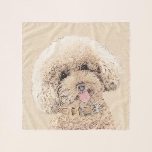 Poodle Miniature Toy Apricot Cream Brown Dog Art Scarf