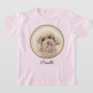 Poodle Miniature Toy Apricot Cream Brown Dog Art T-Shirt