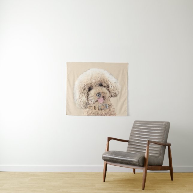 Poodle Miniature Toy Apricot Cream Brown Dog Art Tapestry (In Situ (Horizontal))