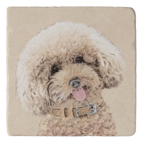 Poodle Miniature Toy Apricot Cream Brown Dog Art Trivet