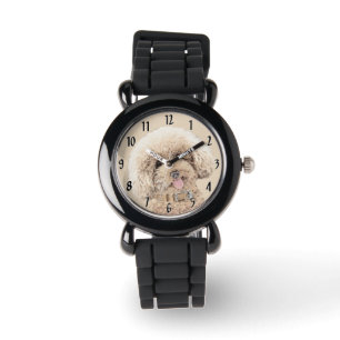Poodle Miniature Toy Apricot Cream Brown Dog Art Watch