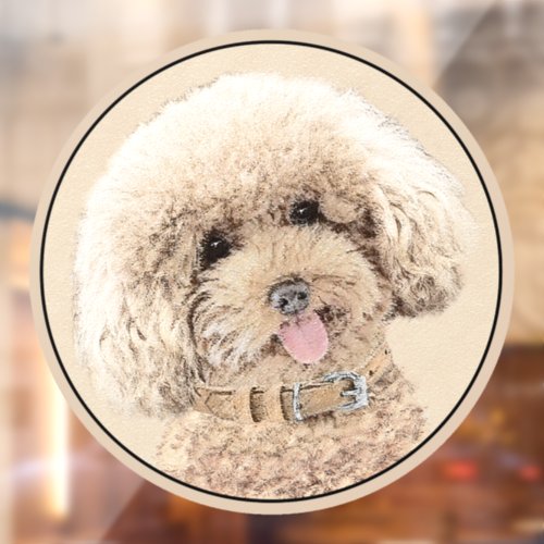 Poodle Miniature Toy Apricot Cream Brown Dog Art Window Cling