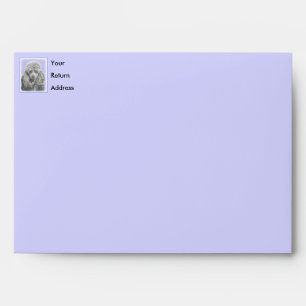 Poodle Miniature Toy Silver Gray Blue Dog Art Envelope