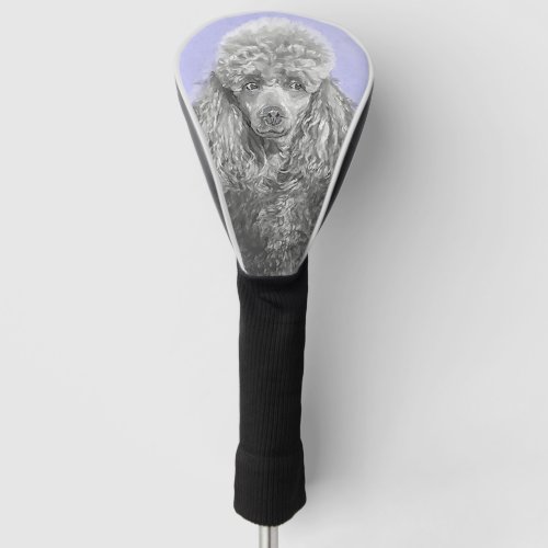 Poodle Miniature Toy Silver Gray Blue Dog Art Golf Head Cover