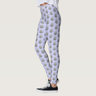 Poodle Miniature Toy Silver Gray Blue Dog Art Leggings