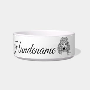 Poodle Minimalist Line Art personalized bowl