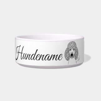 Poodle Minimalist Line Art personalized bowl