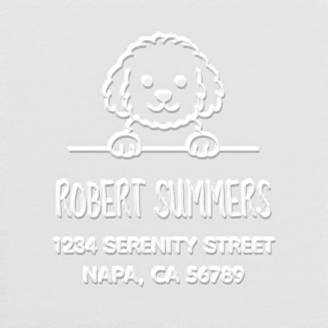 Poodle Mix Dog Doodle Pet Address Embosser (Design)