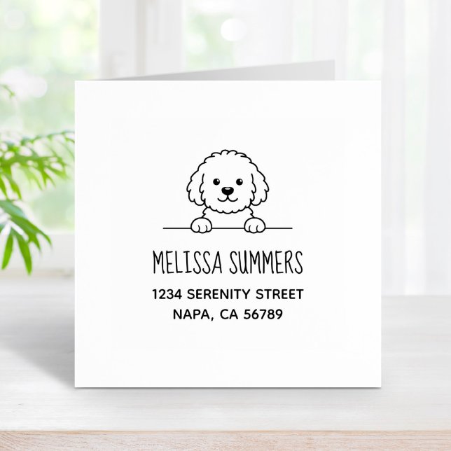 Poodle Mix Dog Doodle Pet Address Rubber Stamp (Creator Uploaded)