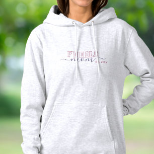 Poodle Mom Est Year Pink Purple Hoodie
