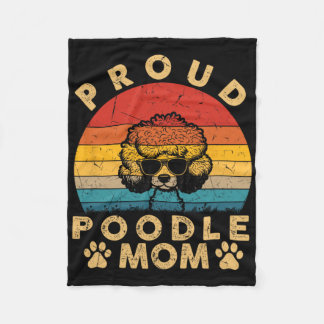 Poodle Mom Gifts I Love My Dog Mom Mama Mothers Da Fleece Blanket