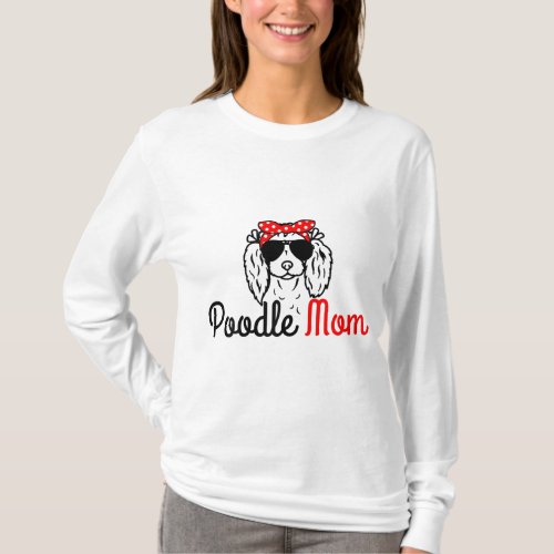 Poodle Mom Vintage Funny Cute Dog Poodle Mama 001 T_Shirt