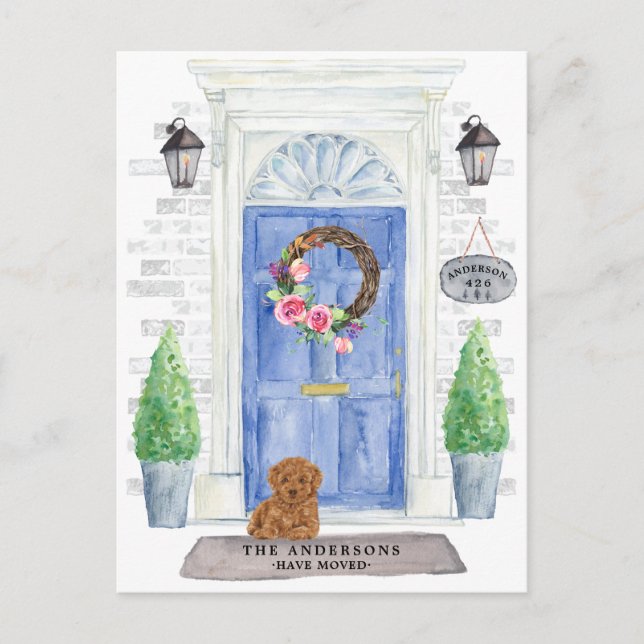 Poodle Moving Announcement Postcard (Front)