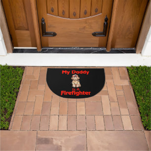 Poodle My Daddy Is A Firefighter Doormat