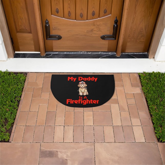 Poodle My Daddy Is A Firefighter Doormat (Outdoor)