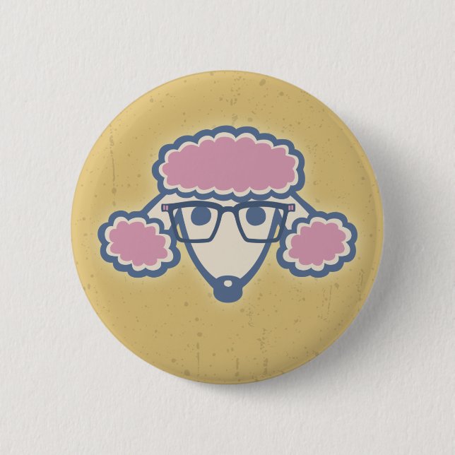 Poodle Nerd Pinback Button (Front)