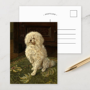 Poodle on a Green Carpet George L. Harrison Postcard