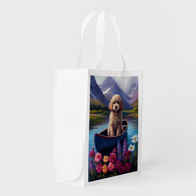 Poodle on a Paddle: A Scenic Adventure Grocery Bag (Front Side)