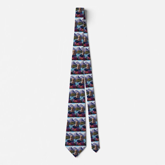 Poodle on a Paddle: A Scenic Adventure Neck Tie (Front)