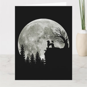 Poodle On Mountain Halloween Gift For Poodle Lover Card