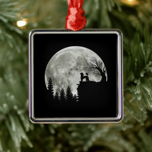 Poodle On Mountain Halloween Gift For Poodle Lover Metal Ornament