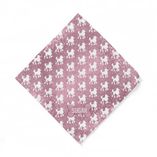 Poodle on Pink Glitter Bandana