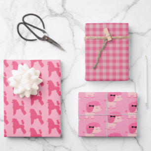 Poodle Pack Pink Wrapping Paper
